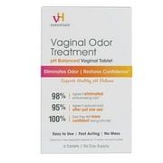 vH essentials Vaginal Odor Treatment, pH Balanced Suppositories, 6 Tablets with Applicator