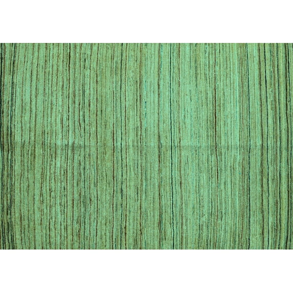 Ahgly Company Machine Washable Indoor Rectangle Abstract Turquoise Blue Modern Area Rugs, 2' x 3'