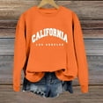 thumbnail image 2 of Sweatshirts for Women California Letter Graphic Round Neck Long Sleeve Tops Comfy Casual Fall Winter Outfit Clothes, 2 of 6