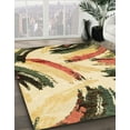 thumbnail image 2 of Ahgly Company Indoor Square Abstract Mustard Yellow Abstract Area Rugs, 5' Square, 2 of 6