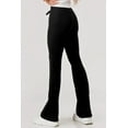 thumbnail image 4 of Ribbed Knit Drawstring Waist Flare Pants - Black, 4 of 8