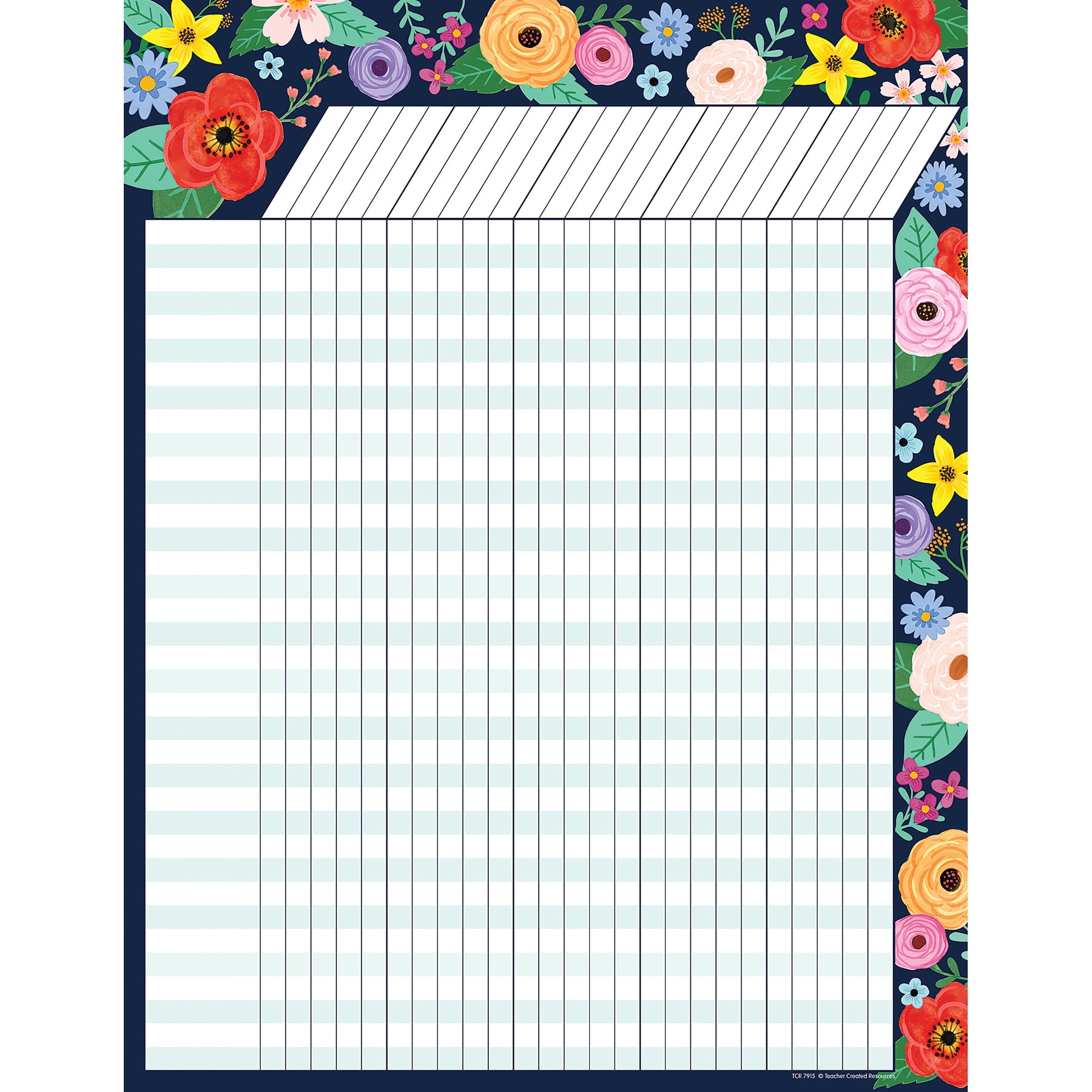 Teacher Created Resources Wildflowers Incentive Chart, 17" x 22", Pack of 6