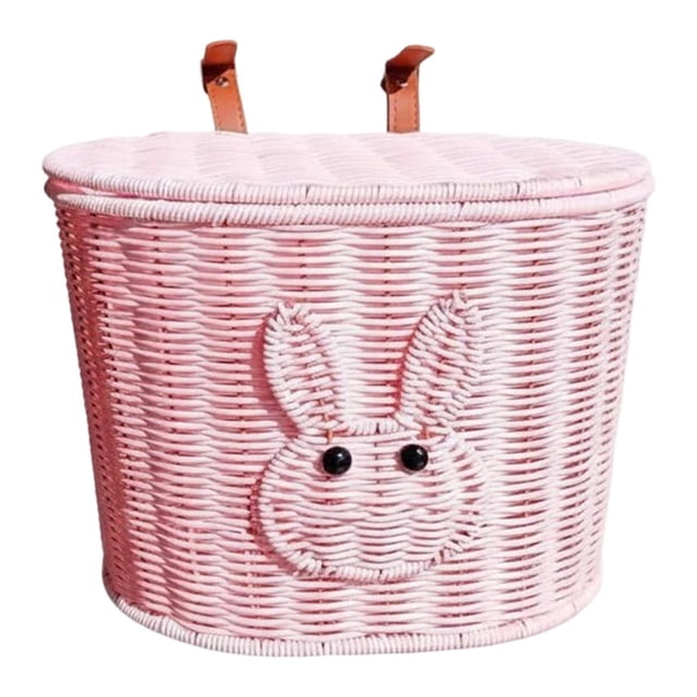 harper Rear Bike Basket Carrier Bicycle Rear Basket for Biking Hiking Most Bicycles Pink