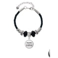 thumbnail image 2 of Delight Jewelry Silvertone Domed Sisters are Best Friends Forever Middle Sister Celtic Knot Leather Bead Bracelet, 7"+2" Extender, 2 of 4