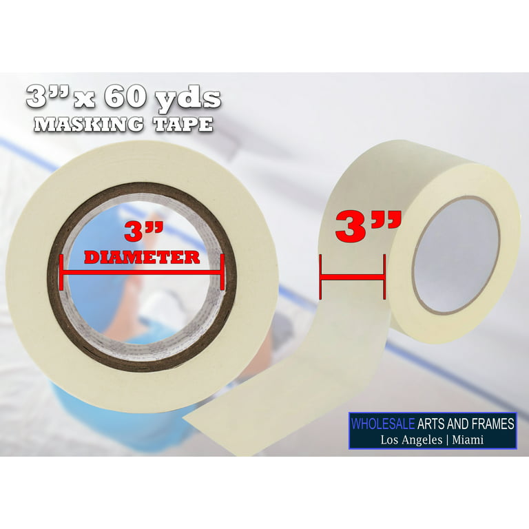 XFasten Professional White Masking Tape, 3/4 Inches x 60 Yards, Pack of 6 JJ121550