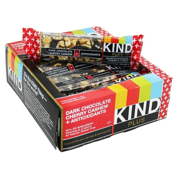 KIND Bar, Dark Chocolate & Cherry Cashew, 1.4 Oz (Pack of 12) Walmart