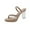 Beige, variant on XIMIN Women's Backless Chunky High Heels Sandals Square Toe Two Thin Strap Slip On Soft Bottom Dress Sandal Slides Transparent Strap Wedding Business Party (9, Silver)
