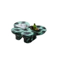 thumbnail image 5 of JERFIT Modern Green Faux Travertine Coffee Table for Living Room, Butterfly Shape Glass Fiber Accent Table with Black Detailing, 5 of 7