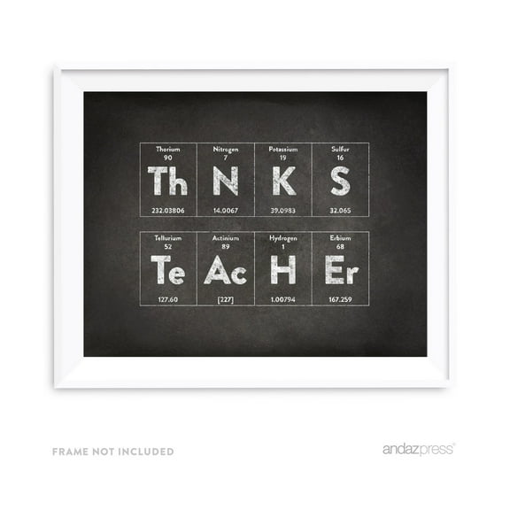 Thanks Teacher Periodic Table of Elements Vintage Chalkboard Wall Art Décor