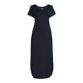 thumbnail image 5 of Time and Tru Women's V-Neck Knit Maxi Dress with Short Sleeves, Sizes XS-XXXL, 5 of 5