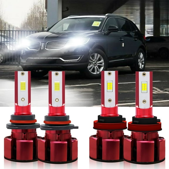 H11 9005 LED Headlight Bulbs for 2007-2010 Lincoln MKX Low Beam/High Beam Lights