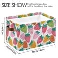 thumbnail image 3 of Cute Colorful Strawberry Storage Bins with Handle Fabric Organizer Basket Foldable Box 1 Pack 14.2x10.2x8.3, 3 of 8