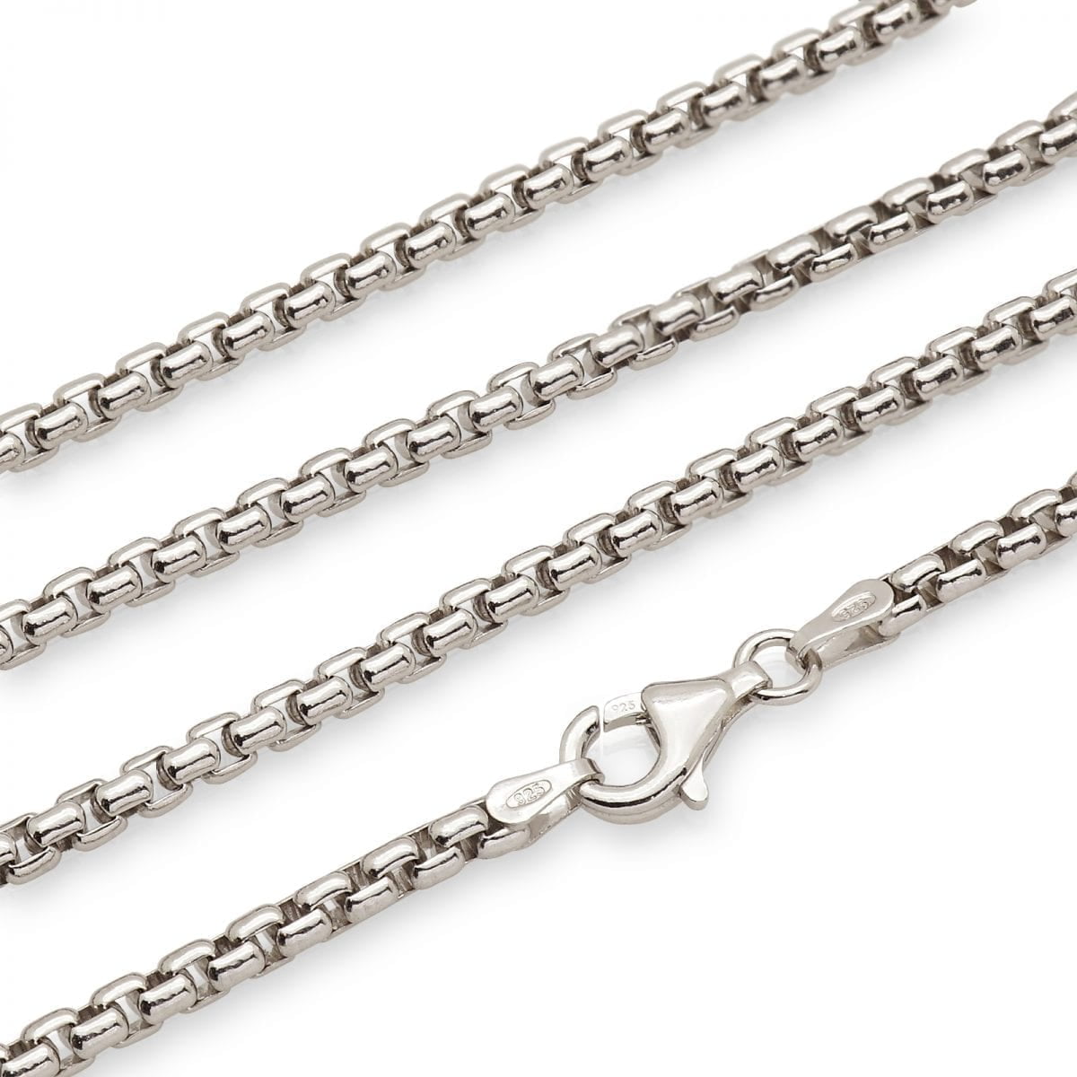 Real Solid 925 Sterling Silver Box Chain Necklace Men Ladies 16-30