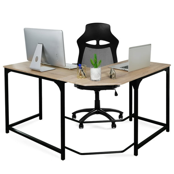 Aingoo L Shaped Computer Desk Pc Laptop Table Wood Workstation Home Office Furniture Walmart Com Walmart Com