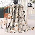 thumbnail image 2 of Costumed Ghost Halloween Pattern Blanket,Comfortable Soft Lamb Wool Throw Blanket,All Season,Warm Lightweight Blankets for Sofa Bed Couch Living Room Chair,40"x50", 2 of 4