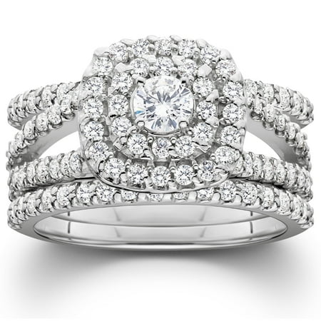 Pompeii 1 1/4Ct Diamond Engagement Wedding Ring Set White Yellow Rose Gold or Platinum