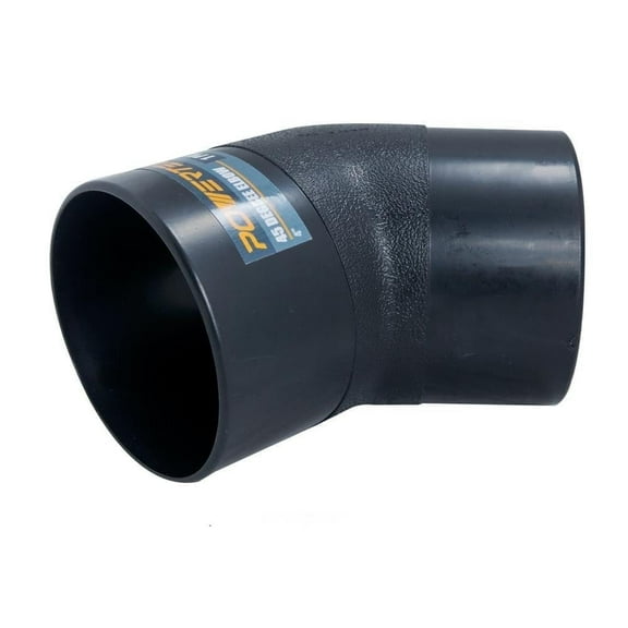 POWERTEC 70183 4” 45 Degree Elbow - ABS Plastic Dust Collector Connector (Black), 70183