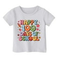 thumbnail image 3 of Suilloe Toddler Girls T-Shirts 100 Days Of School Print Round Neck Short Sleeve Tee Kids Girls Spring Summer Comfy And Style Tee Tops，10 -11 Years, 3 of 4