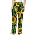 thumbnail image 3 of Xecao Sunflower 1 Women's Straight Lounge Pajama Pants: The Epitome of Relaxed Sleepwear, 3 of 9