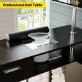 thumbnail image 6 of Advwin Versatile L-Shaped Manicure Table Nail Desk with Stool & Electric Downdraft Vent, Black, 6 of 9