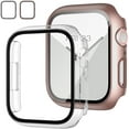thumbnail image 1 of 2 Pack Case with Tempered Glass Screen Protector for Apple Watch Series 6/5/4/SE 40mm, Slim Guard Bumper Full Coverage Hard PC Protective Cover HD Ultra-Thin Cover for iWatch 40mm,Rose Gold+Clear, 1 of 5