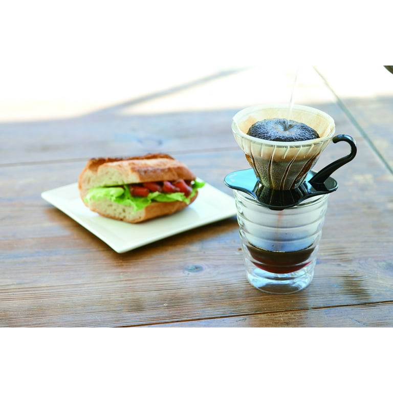  Hario V60 Glass Coffee Dripper, Size 02, Black : Home & Kitchen