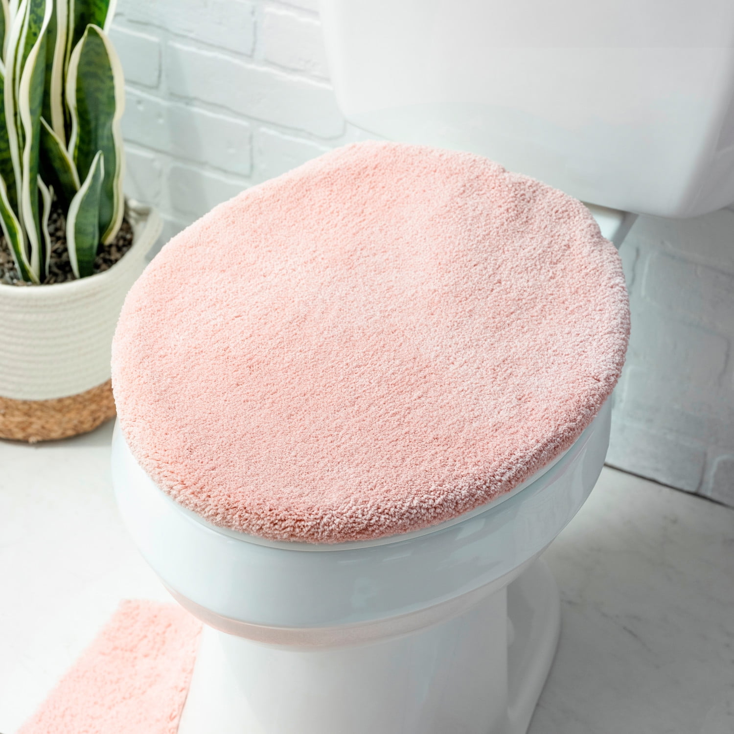 TURQUOISE TERRY CLOTH ELONGATED TOILET SEAT LID COVER