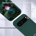 thumbnail image 4 of KOMI for Google Pixel 9/9 Pro Case, Silicone Phone Case with 1 Screen Protector, Soft Anti-Scratch Microfiber Lining, Full Body Shockproof Slim Cover Support Wireless Charging, Deep Green, 4 of 5