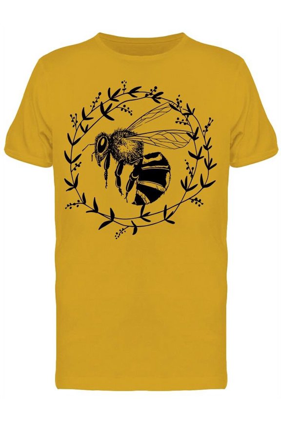 Bee Cute Botanical Circle T-Shirt Men -Image by Shutterstock, Male XX-Large
