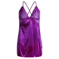 thumbnail image 4 of Lencería para mujer Salvador Ropa de Dormir con Tiras de Encaje XL Púrpura, 4 of 10