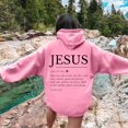 thumbnail image 2 of Oversize Hoodie for Women Christian Long Sleeve Hooded Jesus Casual Letter Print Lightweight Sweatshirts Pink, 2 of 5