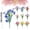 I, variant on Clearance | Blue Artificial Violet Flowers Bouquet with Spring Grass, Realistic Faux Floral Stems for Home Wedding Table Centerpiece Vase Decoration