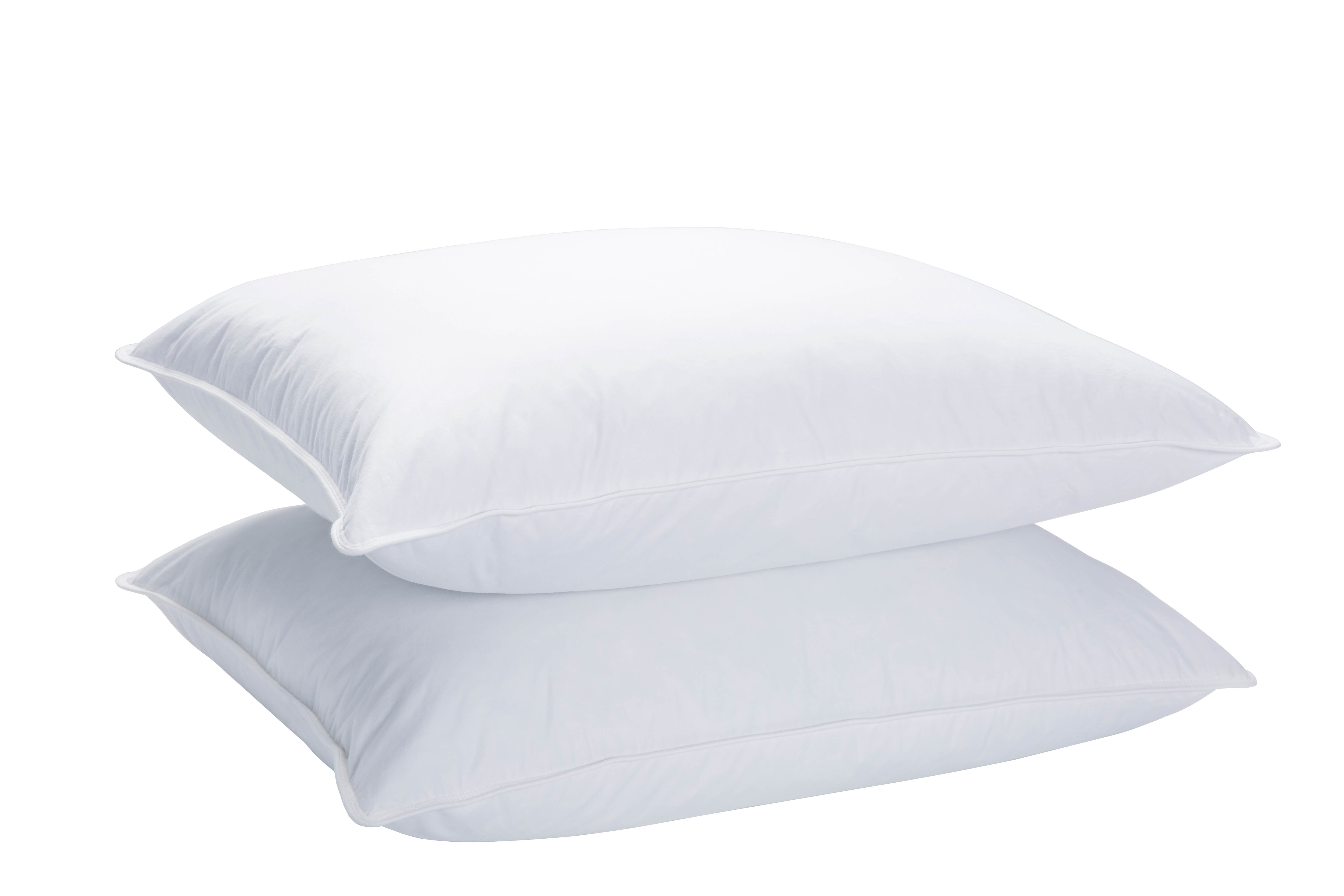 EspreMondor Gold Goose Down Feather Adult Pillow, Double-Layered Design, 100% Cotton Cover, Standard Size, 2 Pack