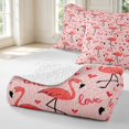 thumbnail image 4 of Erosebridal Lovely Flamingo Animals Quilt King,Kawaii Wildlife King Coverlet Set,Pink Red,3-Piece,1 Bedspread and 2 Pillowcases, 4 of 7