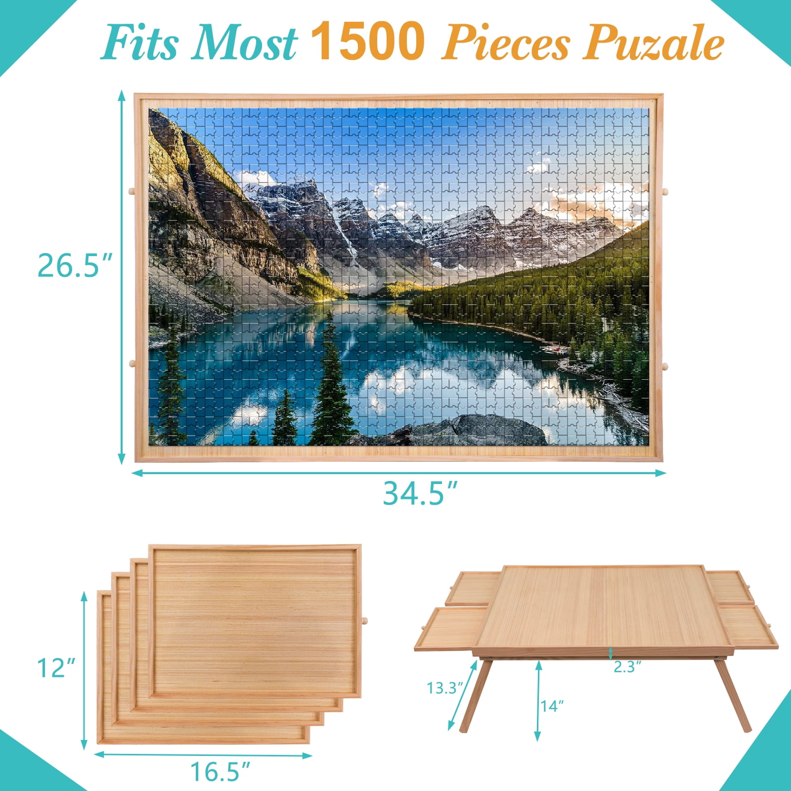 Lavievert Jigsaw Puzzle Table Puzzle Plateau Puzzle Board with