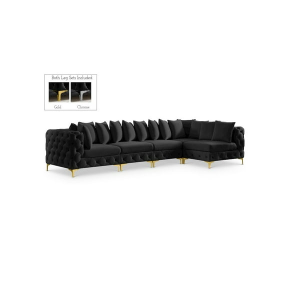 Meridian Furniture Tremblay Black Velvet Modular Sectional