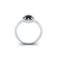thumbnail image 3 of SuperJeweler 1 Carat Rose Cut Oval Black and White Diamond Halo Ring In 14 Karat White Gold For Women, 3 of 6
