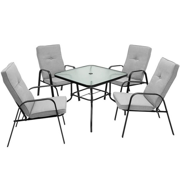 Spaco Patio Dining Chairs, Patio Kitchen Chairs,4 Patio Dining Stackable Chairs Set with High-Back Cushions