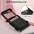thumbnail image 3 of Ancove for Samsung Galaxy Z Flip 7 Soft PU Leather Zipper Card Holder Flip Case with Wrist Strap, 8-Card Slots Wallet Case with Adjustable Shoulder Strap for Women Girls,Black, 3 of 7