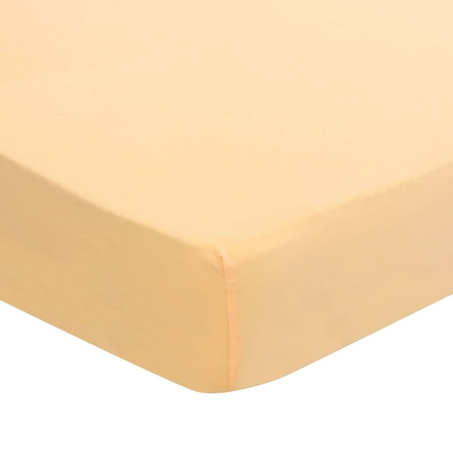 Unique Bargains 15' Deep Pocket Cotton Fitted Sheet Comfortable Bottom Sheet Queen Light Orange