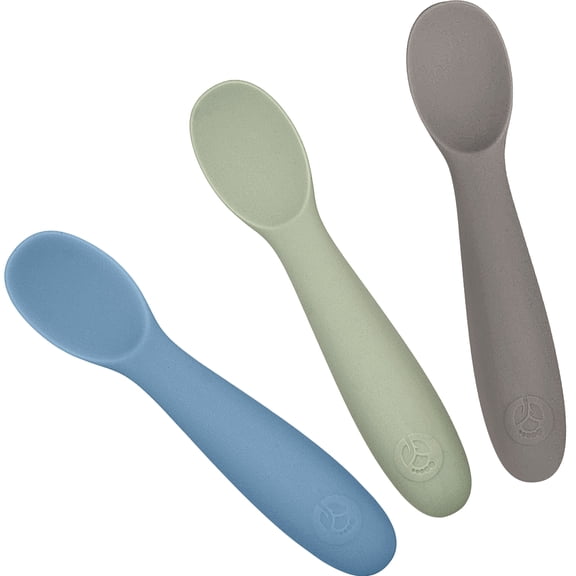 WeeSprout Baby Spoons for Self Feeding 6 Months +, Sensitive Gums & Teeth, 3 Pack + Case