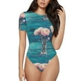 thumbnail image 2 of Picia Flowers in Glass Vase Womens One Piece Swimsuits Modest Tummy Control Bathing Suits Lace Up Slimming Swim Suit-Medium, 2 of 9