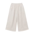 thumbnail image 4 of Aimik Women's Elastic Waist Cropped Cotton Pants Loose Casual Culottes Breathable Comfortable Summer Bottoms, 4 of 6