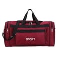 thumbnail image 3 of Bolsa de gimnasio para mujer y hombre, bolso de mano con múltiples bolsillos, grande, resistente al agua, ajustable Rojo, 3 of 9