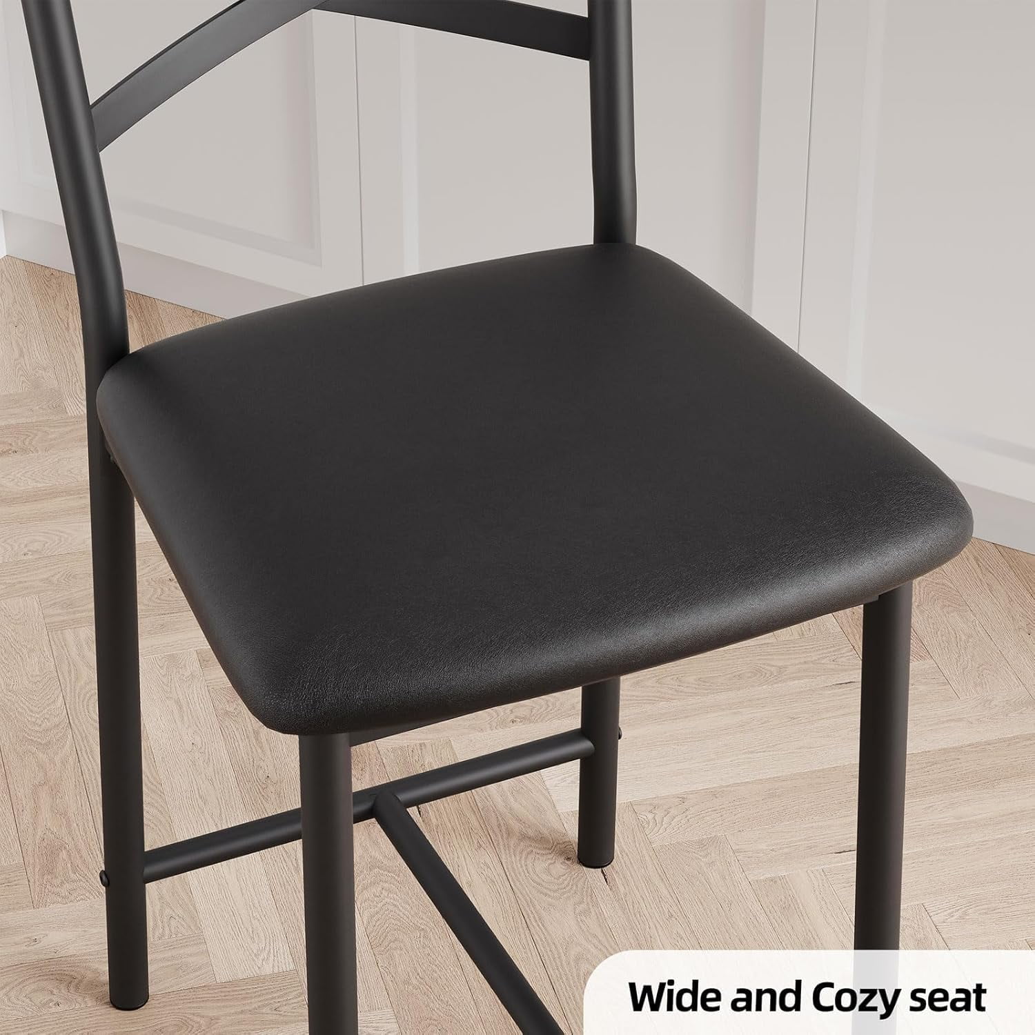 2/4PCS Home Bar Stools, PU Upholstered Bar Chairs, Kitchen Island Chairs With X-Shaped Backrest And Metal Footrest, Black Counter Height Chairs For Dining Room, Coffee Shop