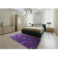 thumbnail image 5 of Ahgly Company Machine Washable Indoor Round Transitional Jasmine Purple Area Rugs, 8' Round, 5 of 7