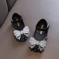 thumbnail image 7 of Gyujnb Toddler Girls Glitter Mary Jane Flats Rhinestone Bow Decor Adjustable Strap Soft Sole Princess Dress Shoes, Closed Toe,2-2.5 Years, 7 of 7