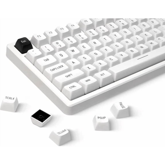 RHEA- White Keycaps Xvx Double Shot Pbt 137 Keys Custom White And Black Keyboard New
