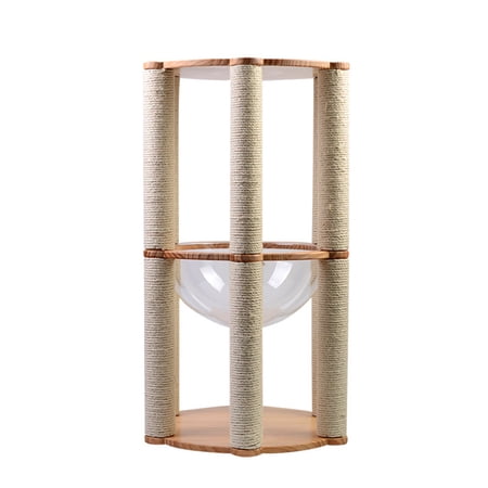 INSTACHEW Hexagon Tower Scratch Post Hammock Bed for Large  Medium  and Small Cat  Lounge Furniture for Beloved Pet  Cozy Nest for Sleeping and Playing