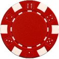 thumbnail image 1 of 50 Clay Composite Dice Striped 11.5-Gram Poker Chips (Red), Includes red chips By Da Vinci, 1 of 1